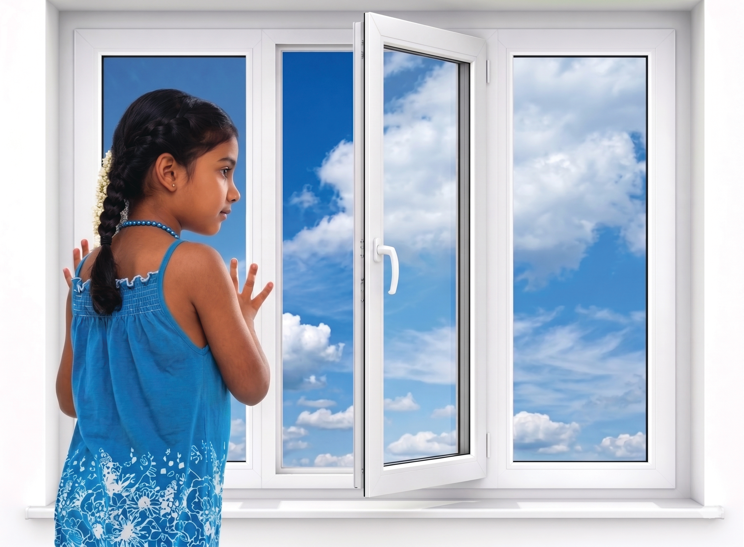 Child at a Windoors Planet window